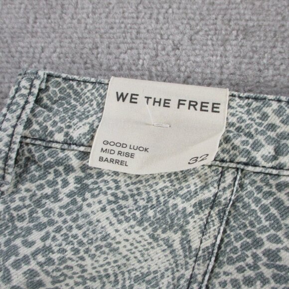 We The Free Jeans Womens 32 Snake Print Good Luck Barrel Wide Leg Pants NEW - Picture 8 of 15